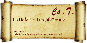 Csikár Trajánusz névjegykártya